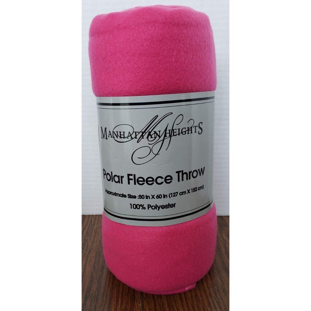 Manhattan Heights Pink Lightweight Fleece Throw Blanket 50 X 60 Inches New